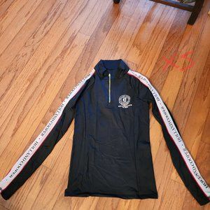 Holland Cooper 1/4 front zip long sleeve black mid weight top size XS